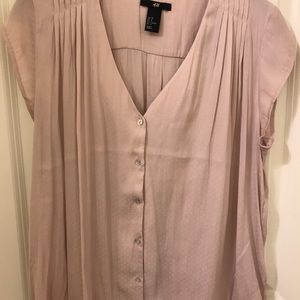 Dressy pink and light polka dot blouse